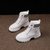SUNTEK雪地靴女2021年新款冬季加绒加厚防水防滑女鞋马丁短靴靴子棉鞋子(36 米白色（保暖大棉）)