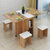 PADEN 折叠餐桌配套凳子 餐厅家具 小户型简易饭桌多功能收纳储物柜(红叶枫木色桌+白凳)