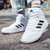 Adidas阿迪达斯高帮男鞋 2022春秋季新款经典篮球运动鞋透气耐磨休闲鞋EG4235(白色 44)