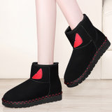 莱卡金顿 冬季雪地靴平跟女靴子时尚保暖棉鞋防滑短靴 6344(黑色 35)