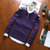 毛衣男V领薄款长袖打底衫套头保暖针织衫(B8963紫色 XL)