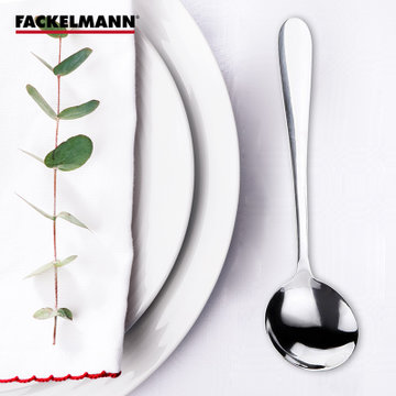 德国法克曼亮光不锈钢圆勺长柄勺子儿童餐具 饭勺小勺子大号5106881(默认 默认)