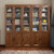 华南家具 中式现代自由组合实木书柜简约书房带门玻璃门立柜储物木柜书架(胡桃色-带抽屉 五门)
