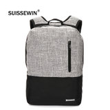 瑞士军刀SUISSEWIN男士双肩包休闲商务旅行大容量笔记本电脑包双肩背包(SNG750117深灰色)