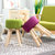 优涵家具实木布艺可拆洗多用换鞋凳 多色可选实木凳 儿童小板凳(四脚绿色高凳一个)
