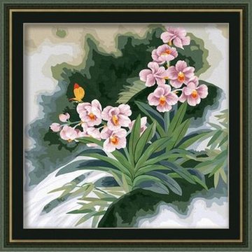 华庭丽娜diy数字油画 60x60 国画花卉 手绘数字油画