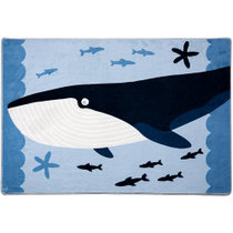 Saint Marco圣马可儿童毯长方形蓝色鲸鱼100*150cm