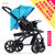 【下单有礼】Welebao 欧式儿童婴儿宝宝推车高景观 冬夏两用 相对透气设计(高大上黑版-蓝)