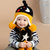 韩版儿童套头帽婴儿帽子宝宝毛线帽子秋冬0-3-6-12个月小孩帽子围巾套装1-2-3岁(黑色 均码)