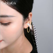 CaldiceKris （中国CK）简约复古珍珠流苏无耳洞耳骨夹CK-SS1989(金色)