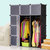索尔诺组合式简易衣柜DIY组装树脂衣橱折叠塑料收纳拆装单人柜(黑色 加宽12门6格2挂 M120602)