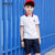 Maycobell/麦科贝尔 男童套装短袖儿童T恤POLO衫短裤两件套小男孩白色运动服校服12岁