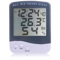 雨花泽 商务型电子温湿度计 赠送室外温度计探头TA388 室内外温湿度时间显示