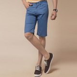 诺奇男装 夏季新款 男士英伦格子休闲短裤 男修身五分裤01285(浅蓝色L2 33)