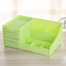 化妆品收纳盒 桌面整理化妆盒收纳箱大号抽屉式储物盒化妆品梳妆盒收纳箱(绿色)