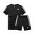 Adidas阿迪达斯男新款运动T恤短袖休闲运动裤短裤(黑 XL)