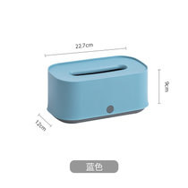 日本AKAW爱家屋桌面抽纸盒客厅家用茶几绘里纸巾盒日式创意简约办公室(蓝色)