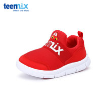 Teenmix/天美意童鞋2018新款幼童运动鞋0-1岁套脚学步鞋DX7043(16码 红色)