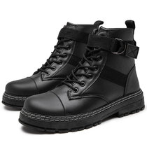 2022冬季新款加棉马丁鞋加绒棉靴休闲雪地靴东北男英伦保暖工装靴  SXPMM9803(SXPMM9803黑色 39)