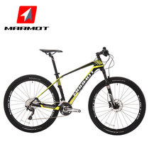 MARMOT土拨鼠自行车山地车男女式成人单车碳纤维30速山地自行车(黑黄白 27.5英寸)