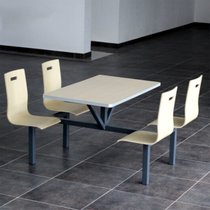 俊采云JCYI03员工食堂餐桌 职工餐桌椅 学校餐厅桌椅  玻璃钢不锈钢 连体一桌四椅（单位：组）(默认 JCYI03)