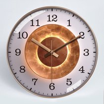 钟表挂钟客厅家用时尚创意简约时钟北欧大气卧室石英钟静音挂表(12英寸（直径30.5厘米） 叠环金框)