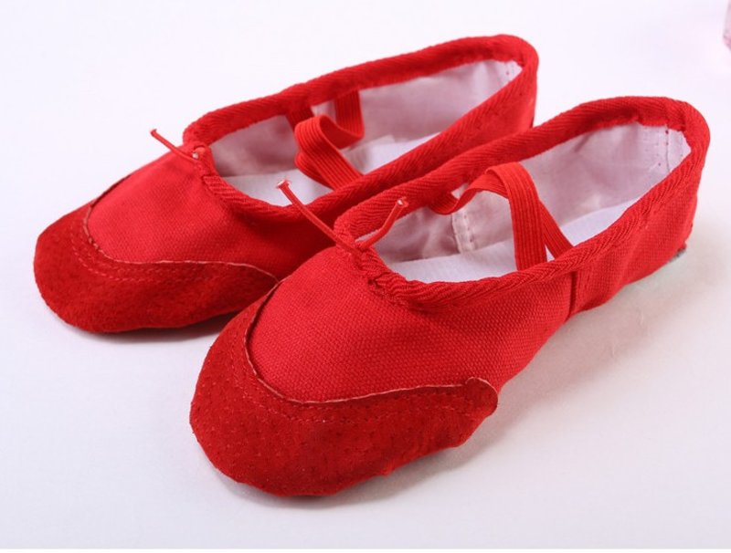 儿童舞蹈鞋软底男练功芭蕾舞鞋女童跳舞形体瑜伽猫爪鞋舞蹈鞋成人红色