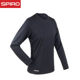 Spiro 运动长袖T恤女户外跑步速干运动衣长袖S254F(黑色 XS)