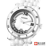 白色精美陶瓷腕表流行白领女表韩版石英陶瓷手表(白色 陶瓷)