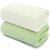 三利 纯棉素雅毛巾2条装 32×74cm 情侣款柔软吸水洗脸面巾(绿色+米白 毛巾)