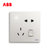 ABB开关插座面板无框轩致系列雅典白墙壁86型插座面板五孔带开关带灯AF226