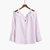 鞠婧祎同款2018夏季新款一字领露肩吊带粉色条纹上衣衬衫女(条纹衬衫)(XL)