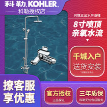 科勒kohler 淋浴花洒套装8寸淋浴喷头卫浴龙头挂墙式淋浴柱76536T(K-76536T)