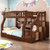 木巴家具 全实木儿童床上下铺木床双层床两层高低床子母床多功能组合带衣柜(1.5米梯柜+衣柜款C570)