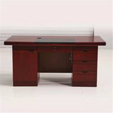 江曼老板办公桌贴木皮油漆桌中班台写字桌单人位1.4m*0.6m*0.76m(默认 默认)