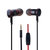 ULDUM U608 入耳式重低音金属线控带麦运动耳机 手机电脑通用耳麦(黑色 黑红线)