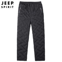 JEEP吉普新款男士羽绒裤防风保暖简约休闲长裤JPCS0680HX(黑色 XL)