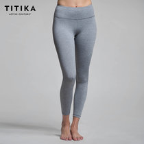 TITIKA女款显瘦瑜伽服中腰弹力紧身运动长裤跑步速干瑜伽健身裤(炭灰色 XXS)