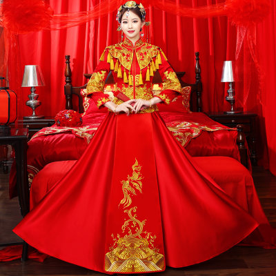【秀禾服新娘2018新款龙凤褂凤冠霞帔中式婚