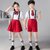 六一儿童演出服中小学生大合唱团背带裤幼儿园园服礼服朗诵服表演服(红色裙子 160)