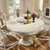 圣肯尼家具 欧式实木餐桌椅组合白色橡木餐桌法式圆形美式小户型餐台(珍珠白 1.5米餐桌+6椅)