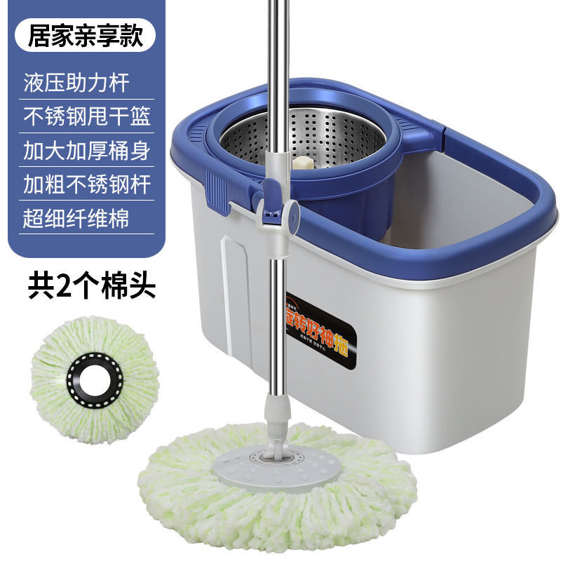 加大加厚家用旋转拖把干湿两用免手洗平板拖把桶旋转免手洗拖把懒人