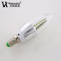 汉斯威诺 LED灯泡节能灯泡拉尾小螺口E14尖泡HS404001(5W银色白光)