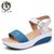 大盛公羊2016夏季新款女凉鞋厚底防水台松糕坡跟凉鞋女DS5531(蓝色 35)