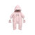 Oissie 奥伊西 0-2岁宝宝冬季夹棉连体棉衣婴儿连脚连帽爬服(85厘米(建议12-18个月) 粉色)