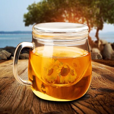 北斗正明耐热透明玻璃带盖过滤茶杯500ML 北斗正明耐热透明玻璃带盖过滤茶杯500ML