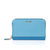 PRADA/普拉达 牛皮 女士时尚拼接金属Logo中长款钱包(蓝色)