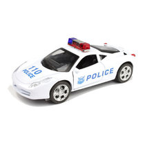 合金车模1:32仿真法拉利警车消防车声光回力儿童玩具F1016(白色)