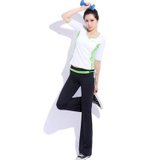 斯泊恩正品 瑜伽服 套装 新款 健身服 跳操服 运动服21504+12107(白色+绿色 M)