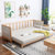 恒兴达 白橡木全实木沙发床北欧简约小户型客厅伸缩折叠两用布艺沙发(原木色 沙发床)